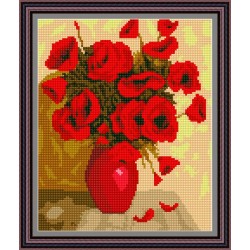 Рисунок - схема на ткани - "Маки"