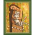 Рисунок - схема на ткани - "Девушка и кот"