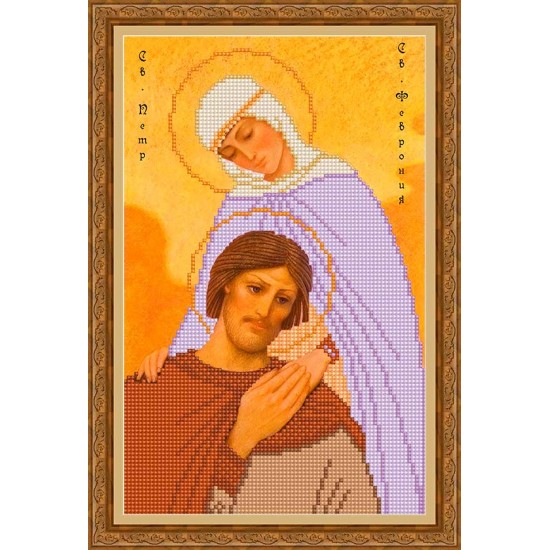 Рисунок - схема на ткани - "Пётр и Феврония"