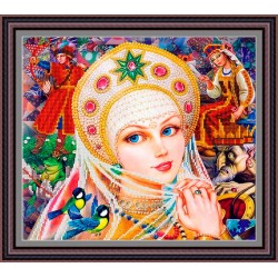 Рисунок - схема на ткани - сказка "Русская сказка"