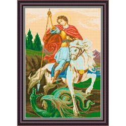 Рисунок - схема на ткани - Икона "Георгий Победоносец"
