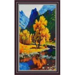 Рисунок - схема на ткани - "Крымский пейзаж"