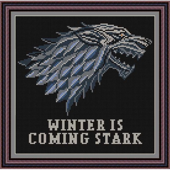 Рисунок - схема на ткани - "Winter is coming stark", ("Зима близко")
