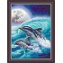 Рисунок - схема на ткани - "Дельфины"