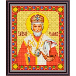 Рисунок - схема на ткани - Икона "Николай Чудотворец"