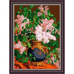 Рисунок - схема на ткани - "Сирень в старинной вазе"
