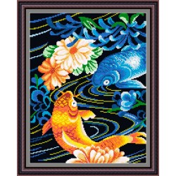 Рисунок - схема на ткани - "Карпы Кои"