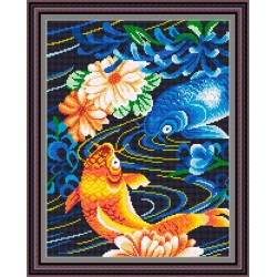 Рисунок - схема на ткани - "Карпы Кои"