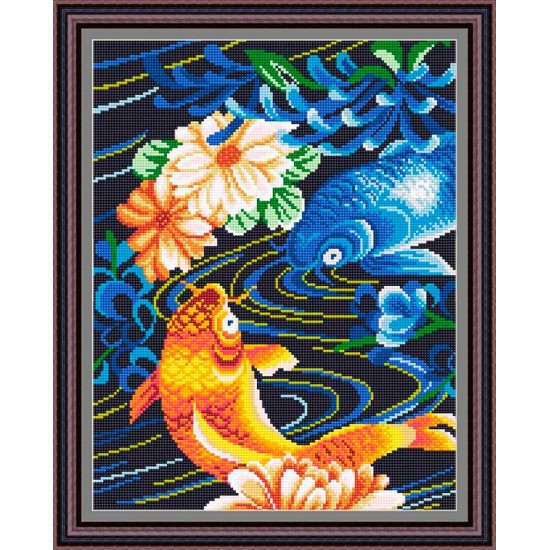 Рисунок - схема на ткани - "Карпы Кои"