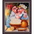Рисунок - схема на ткани - "Любовь и вареники"