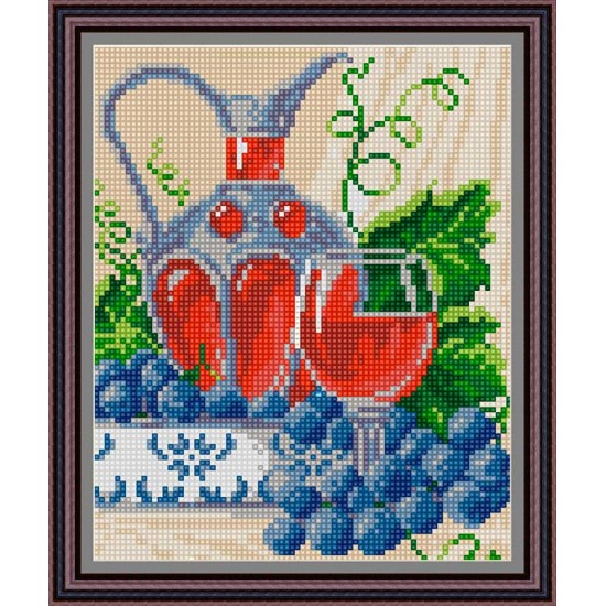 Рисунок - схема на ткани - "Виноградное вино"