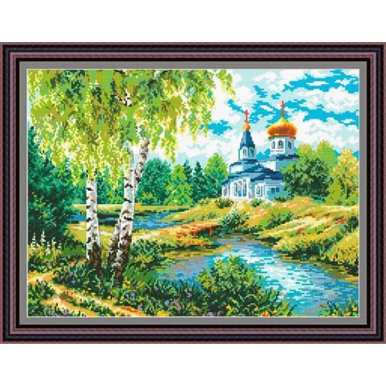 Рисунок - схема на ткани - "Дорога к храму"