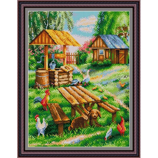 Рисунок - схема на ткани - "Весёлое подворье"