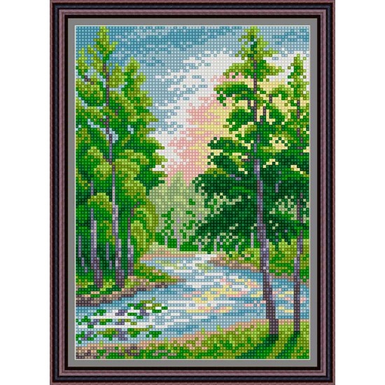 Рисунок - схема на ткани - "Берёзки"