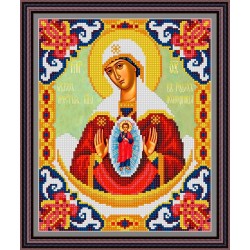 Рисунок - схема на ткани -  Икона "В родах помощница"