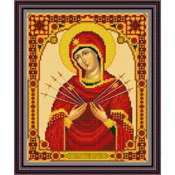 Рисунок - схема на ткани -  Икона "Семистрельная"