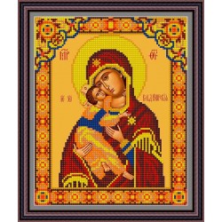Рисунок - схема на ткани -  Икона "Владимирская"