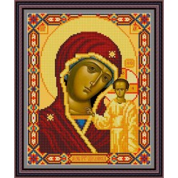 Рисунок - схема на ткани -  Икона "Казанская"