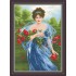 Рисунок - схема на ткани - "Девушка с розами"