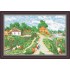 Рисунок - схема на ткани - "Деревенька"