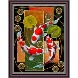 Рисунок - схема на ткани - "Карпы Кои"