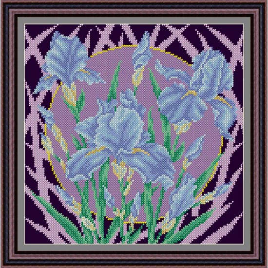 Рисунок - схема на ткани - "Ирисы"