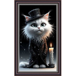 Рисунок - схема на ткани  - "Кот Бегемот" 