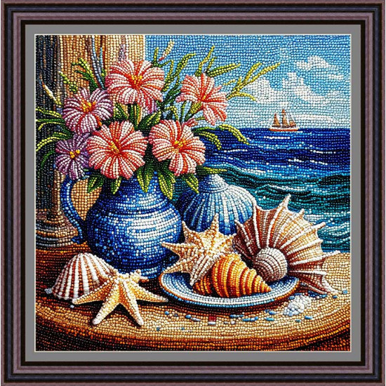 Рисунок - схема на ткани  - "Морской натюрморт"