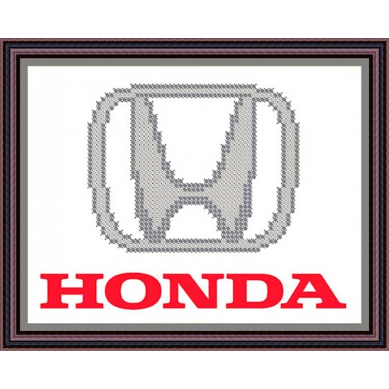 Рисунок - схема на ткани - эмблема автомобиля Хонда "HONDA"