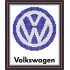 Рисунок - схема на ткани - эмблема автомобиля Фольксваген "Volkswagen"
