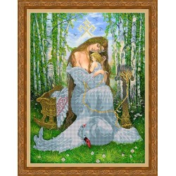 Рисунок - схема на ткани - "Славянская богиня Макошь"