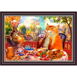 Рисунок - схема на ткани - "Приятное чаепитие"