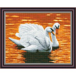 Рисунок - схема на ткани - "Пара лебедей"