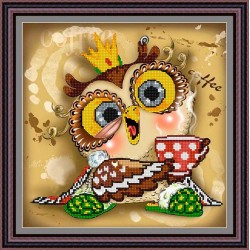 Рисунок - схема на ткани - "Кофе?"