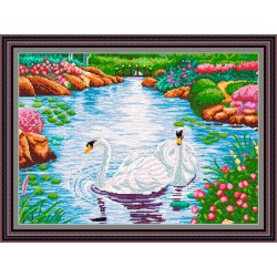 Рисунок - схема на ткани - "Лебединое озеро"