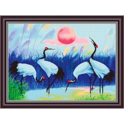 Рисунок - схема на ткани - "Журавли"