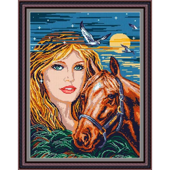 Рисунок - схема на ткани - "Полнолуние" Рисунок - схема на ткани - "Полнолуние"