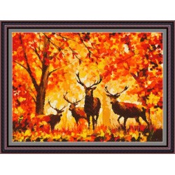 Рисунок - схема на ткани  - "Благородные олени"