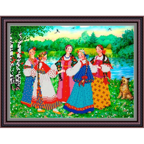 Рисунок - схема на ткани - "Хоровод" Рисунок - схема на ткани - "Хоровод"