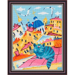 Рисунок - схема на ткани - "Кот Валерьян"