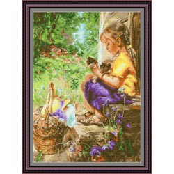 Рисунок - схема на ткани - "На крыльце"