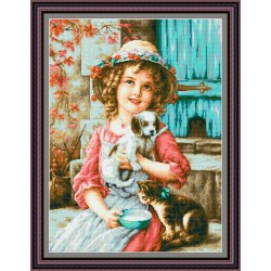 Рисунок - схема на ткани - "Лучшие друзья"