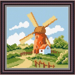 Рисунок - схема на ткани - "Ветряная мельница"