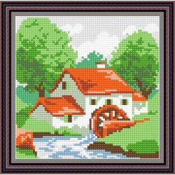 Рисунок - схема на ткани - "Водяная мельница"