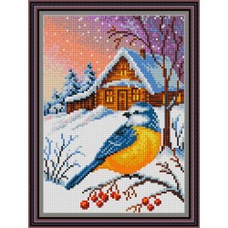 Рисунок - схема на ткани - "Зимним утром"