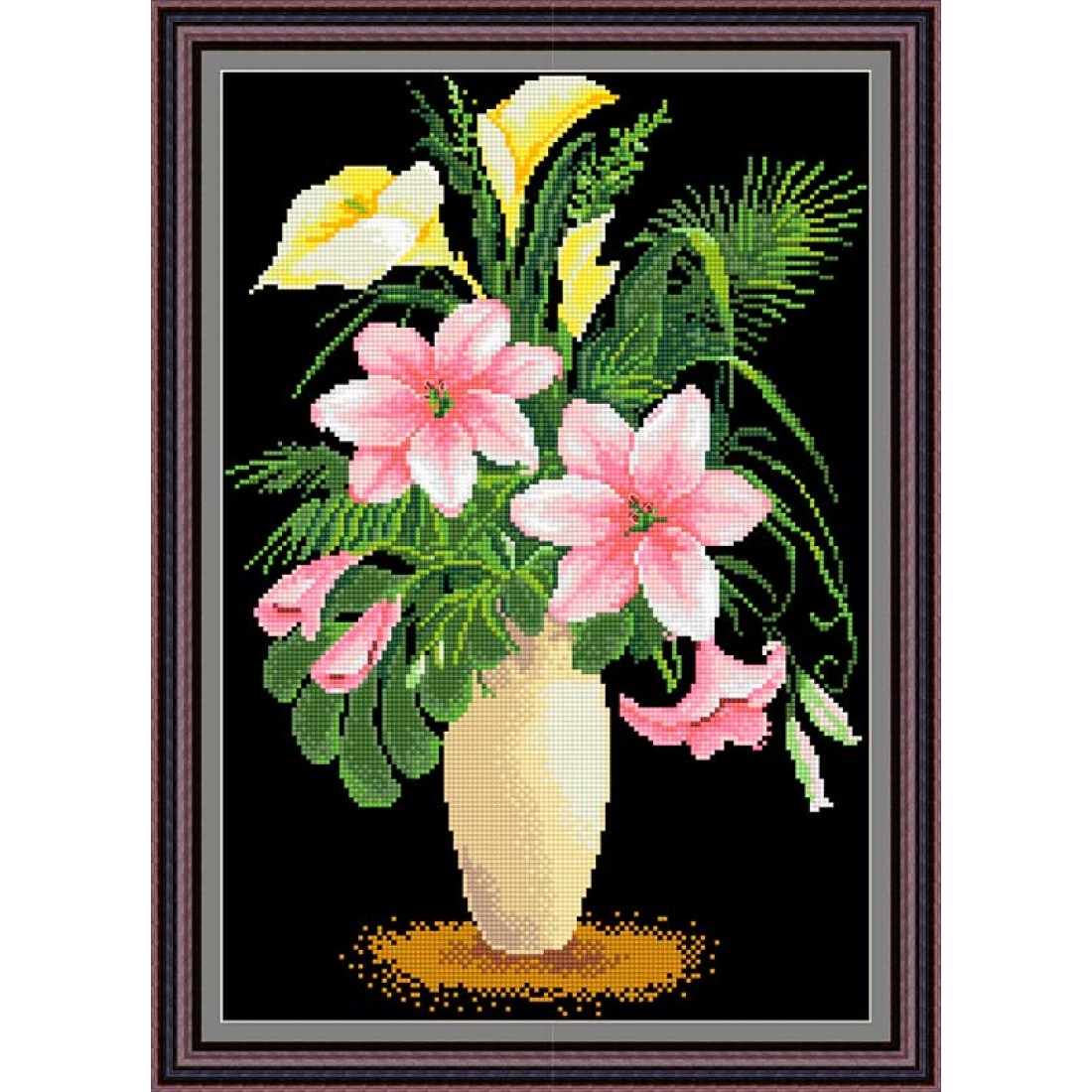 Схемы вышивки вазы. Вышивка крестом цветы в вазе. Вышивка крестиком цветы в вазе. Схемы вышивки крестом цветы в вазе. Вышивка крестом лилии.