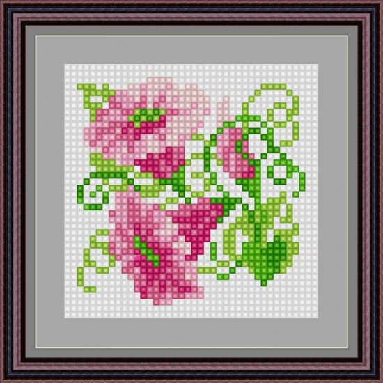 Рисунок - схема на ткани - "Гибискус"