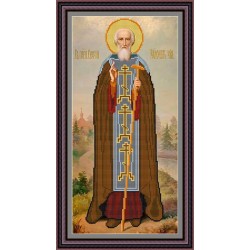 Рисунок - схема на ткани - Икона "Сергий Радонежский"