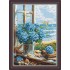 Рисунок - схема на ткани - "Комната с видом на море"