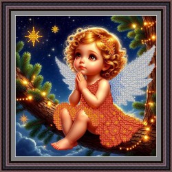 Рисунок - схема на ткани - "Рождественский ангел"